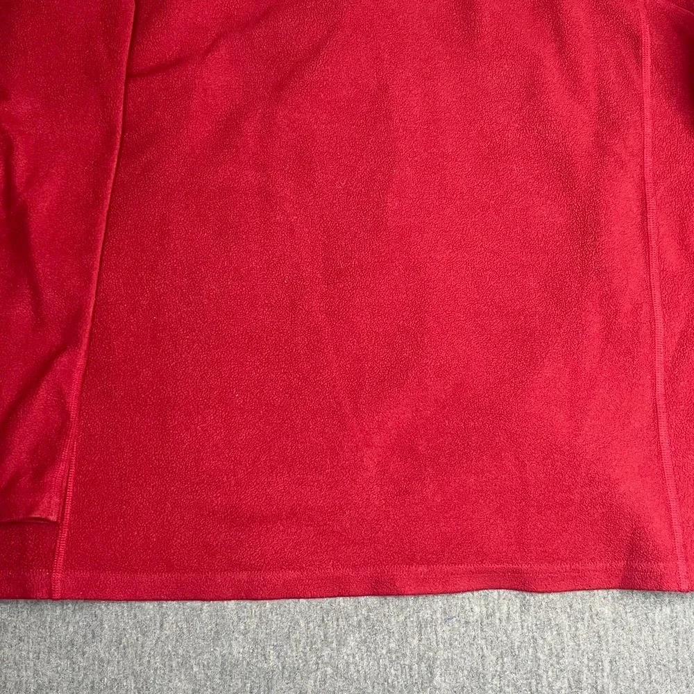 L.L. Bean Men's Large Red Fleece Quarter Zip Pullover Sweater Chest Pocket